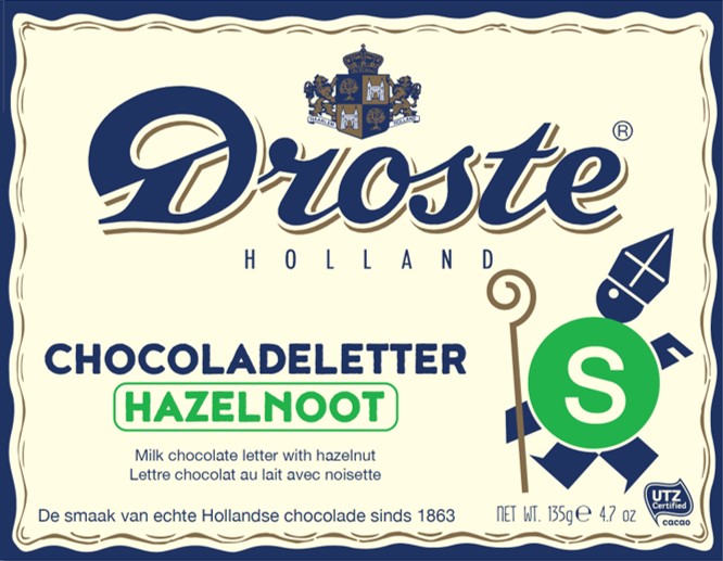 Droste chocoladeletter hazelnoot melk